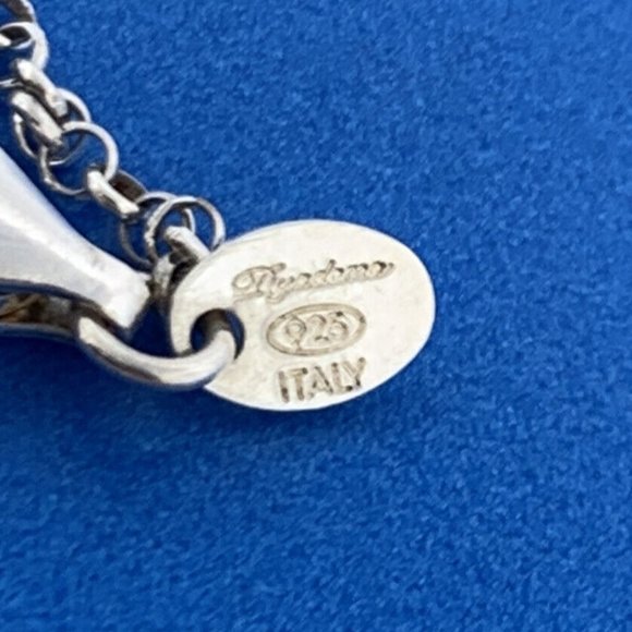 Italian Designer Dyadema 925 Sterling Silver Choker Layering Chain Necklace - Picture 7 of 8